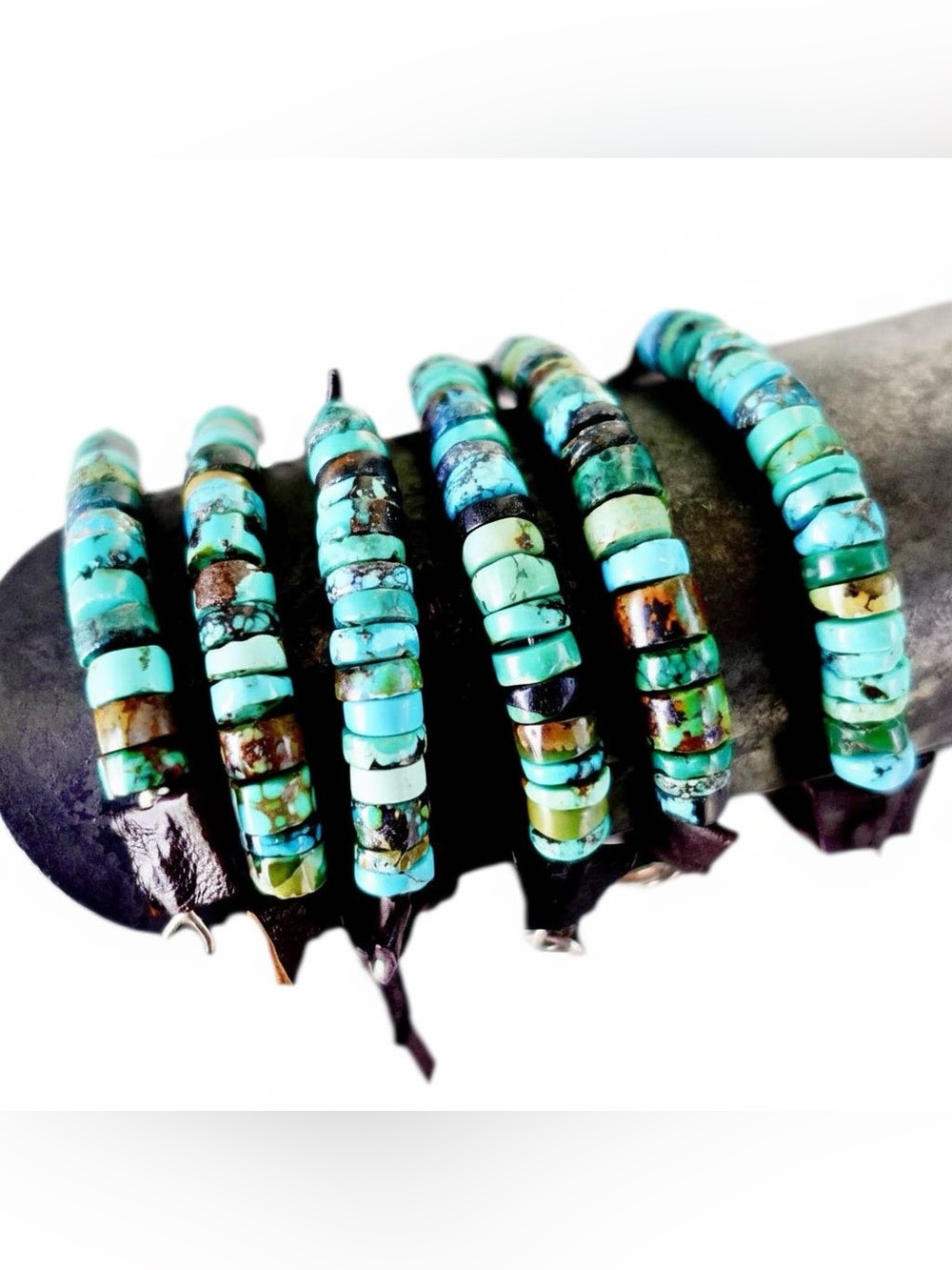 Taos Leather & Turquoise Cuff Bracelet